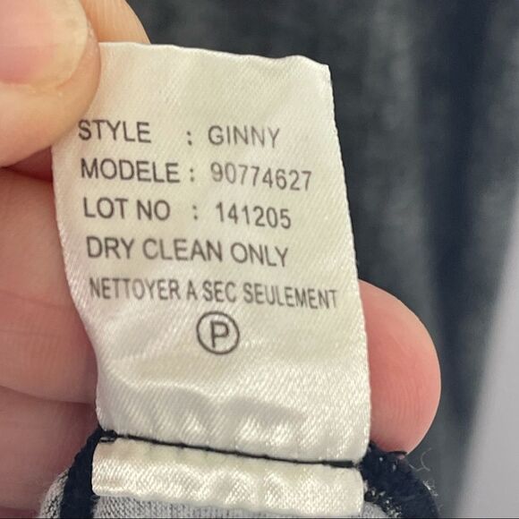 Theory Ginny Ruffle Silk Trim Mini Dress, Small, Black & Gray - Picture 7 of 8